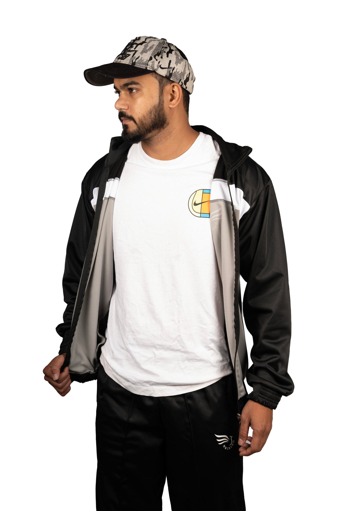 N Rising Men’s Black & Grey Premium Tracksuit | Sportswear Set | Jacket + Track Pant - Image 4